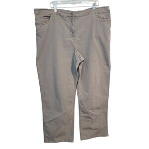 Eileen Fisher Woman 3X Gray Back Elastic Button Fly Zipper Wide Leg Minimalist